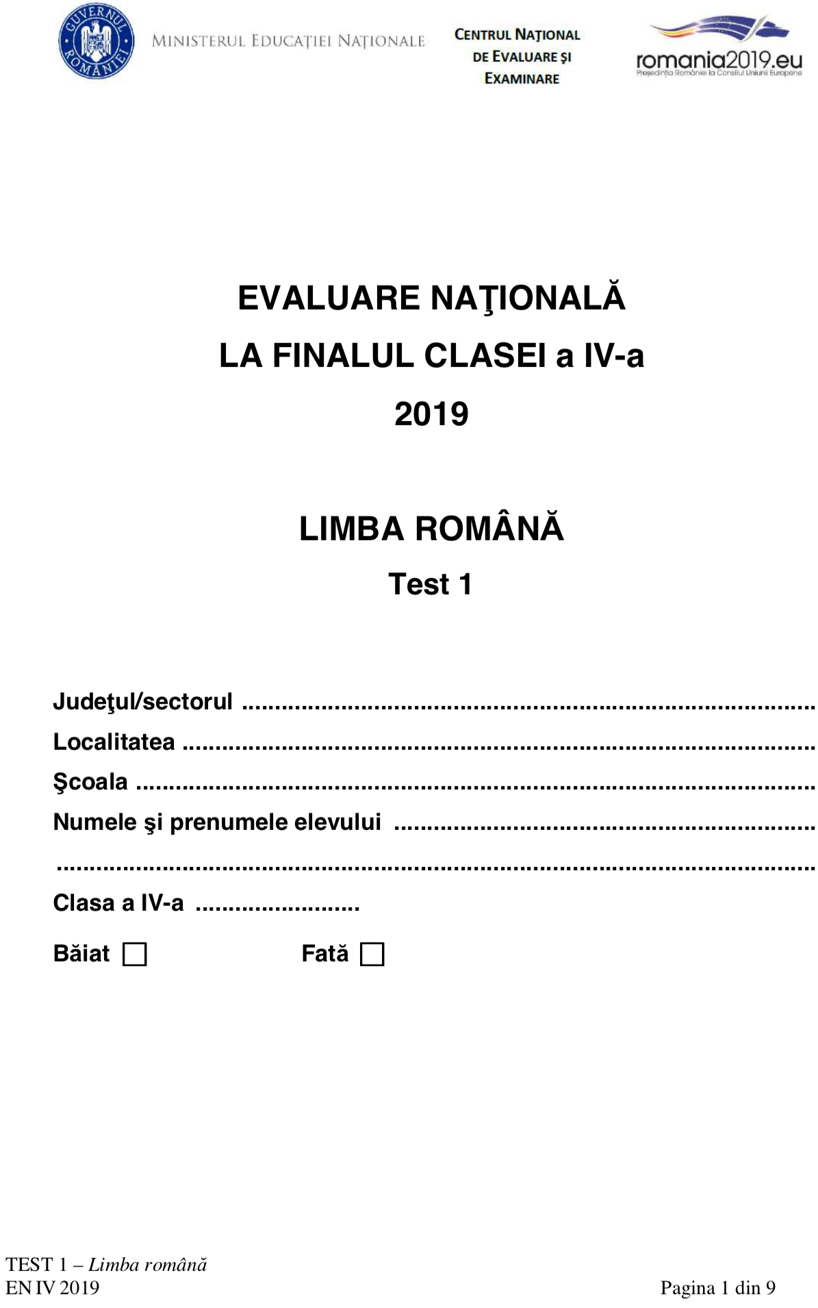 Antibiotics Passerby consumption Subiecte Limba română clasa a IV-a 2019: Descarcă testele de la Evaluarea  Națională la Română - Edupedu.ro
