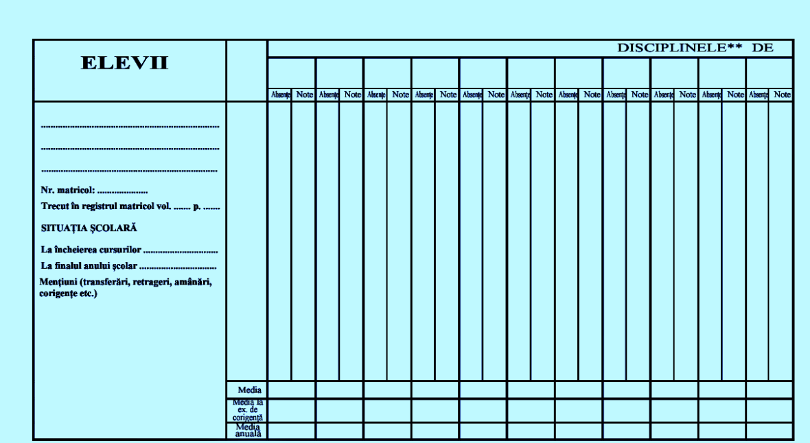 Catalog Scolar Cu Module OFICIAL Noile modele de cataloage și carnete de elev pentru anul școlar ...
