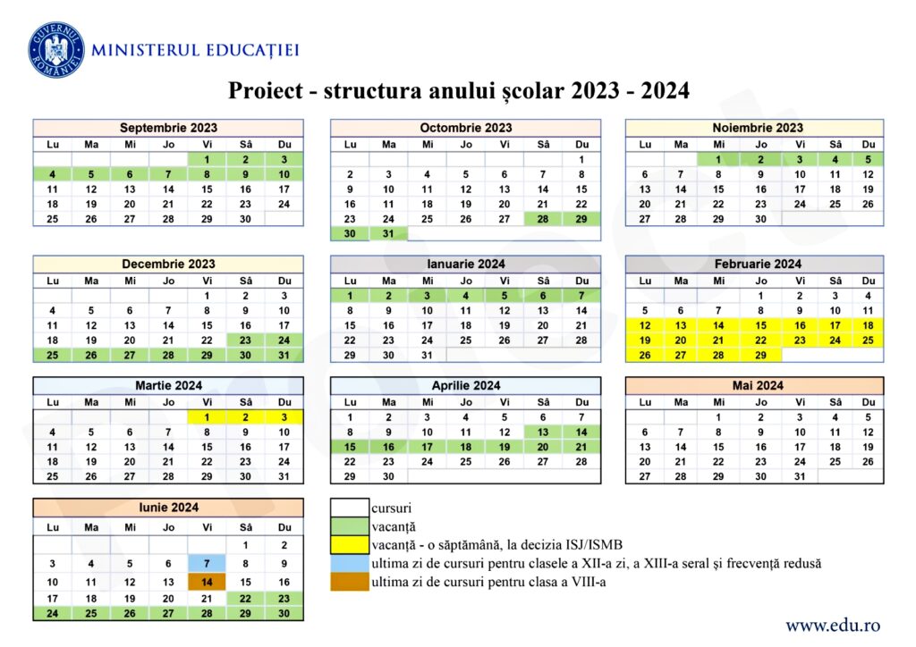 Singura modificare la calendarul anului școlar 20232024 lear putea