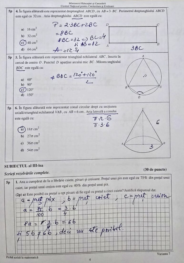 Rezolvarea subiectelor la Evaluarea Națională 2025 – Matematică ...