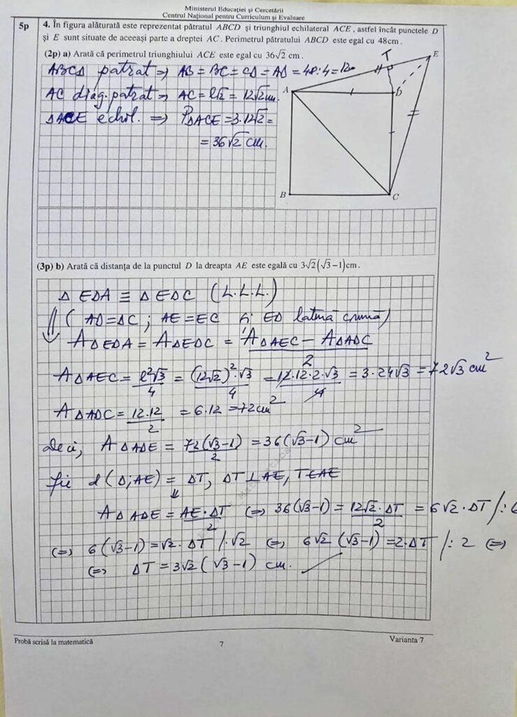 Rezolvarea subiectelor la Evaluarea Națională 2025 – Matematică ...